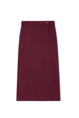 Side Button Skirt, Berry Wine