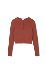 Point Classic Cardi - Dark Rust