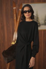 Point Side Tie Dress - styled