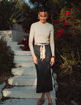 Denim Stretch Skirt Pinstripe