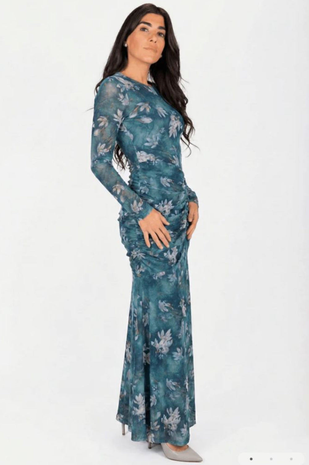 green emerald velvet dress Terani Couture 251E4285 Long Fitted Slit Formal Prom Dress main image 0