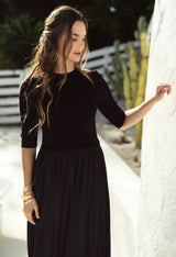 Knit/Satin Combo Maxi Butter