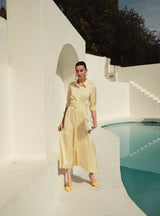 Pintuck Midi Dress Butter Yellow