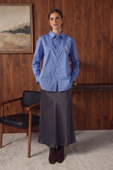 Satin Streight Skirt - styled