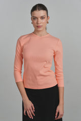 Point 3/4 Sleeve V Neck Tee