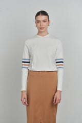 Point Sleeve Stripe Tee