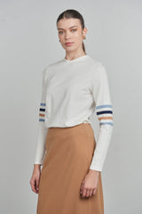 Point Sleeve Stripe Tee