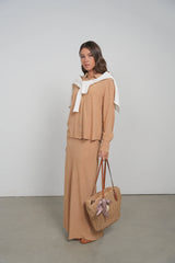Point Linen Straight Skirt