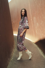 Puff Sleeve Printed Dress