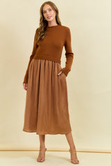 31D Ribbed Mocha Dress