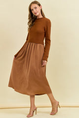 31D Ribbed Mocha Dress
