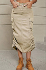 Denim Cargo Skirt