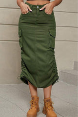 Denim Cargo Skirt