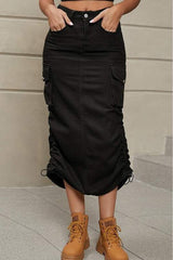 Denim Cargo Skirt