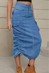 Denim Cargo Skirt
