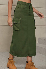 Denim Cargo Skirt