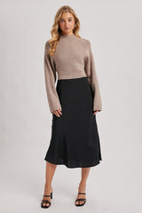 153 Satin Midi Skirt