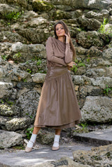 Leather Wrap Skirt