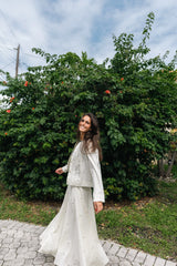 Metallic bloom Jacket White