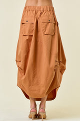 Side Tuck Midi Skirt