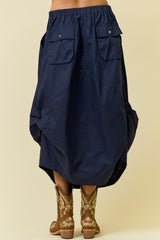 Side Tuck Midi Skirt