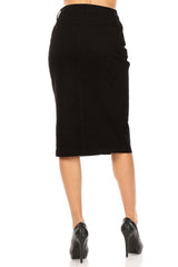 9174A Denim Skirt Black