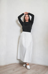 White Skirt w/ Blk Pinstripes