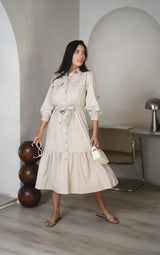 Utility Beige Button Down