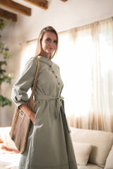 Mint Poplin Dress