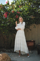 Lace White Hi-Low Dress