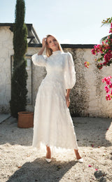Lace White Hi-Low Dress