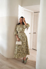 Green Floral Balloon Sleeve