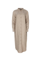 Point Striped Linen Dress