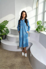 Noah Dress Denim Embroidered