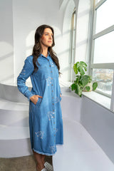 Noah Dress Denim Embroidered