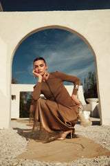 Asymmetric Hem Skirt Olive