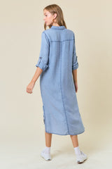 Frayed Tencel Dress