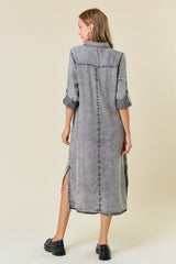 Frayed Tencel Dress