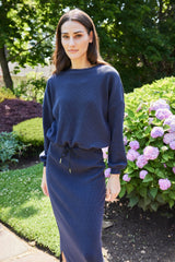 Paloma Set - Navy, fabric detail