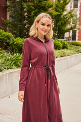 Rhea 2.0 Dress - Wine, fabric detail