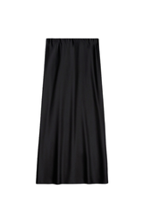 Satin Streight Skirt - Black