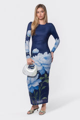 Alia Dress Navy Ground