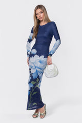 Alia Dress Navy Ground