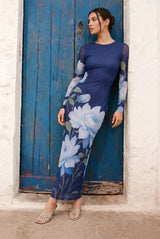 Alia Dress Navy Ground