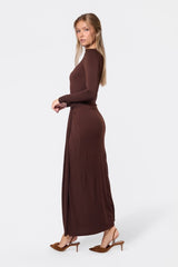 Amari Dress - Dark Brown detail