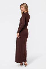 Amari Dress - Dark Brown detail