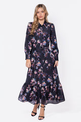 Connie Dress Black Flower