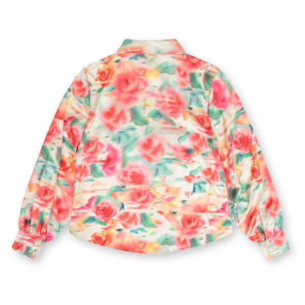 Point Printed Satin Blouse