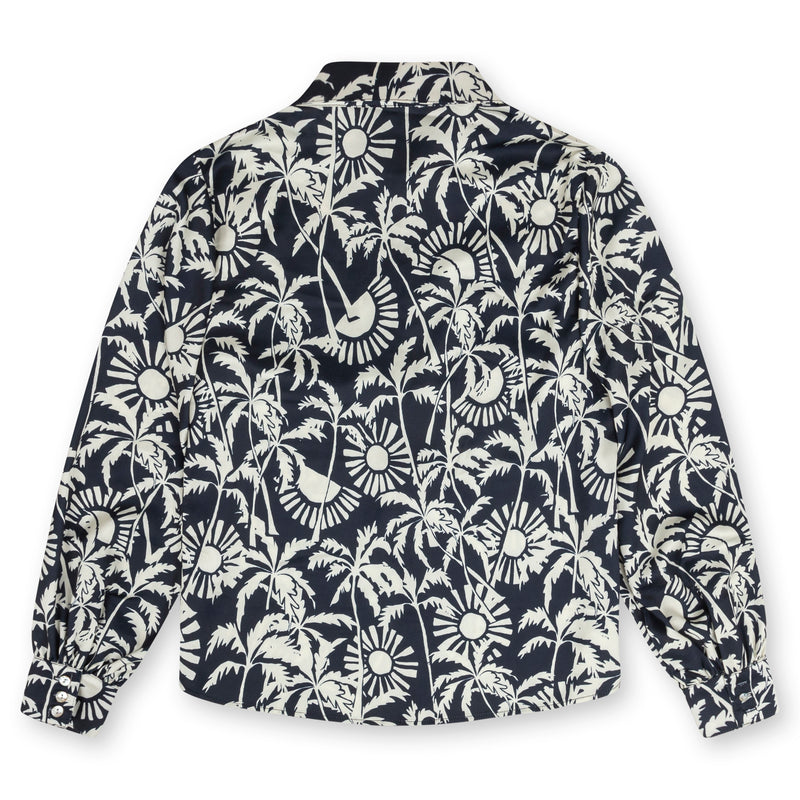Point Printed Satin Blouse