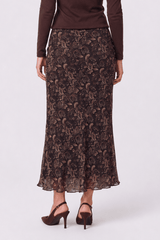 Elenia Skirt - Dark Brown Pattern detail